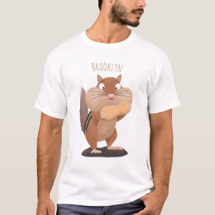 Niedlicher lustiger großer Wangen-Chipmunk-Cartoon T-Shirt