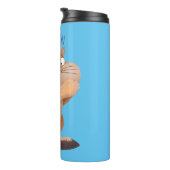 Niedlicher lustiger großer Wangen-Chipmunk-Cartoon Thermosbecher (Nach rechts gedreht)