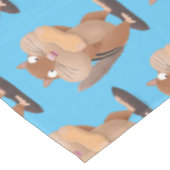 Niedlicher lustiger großer Wangen-Chipmunk-Cartoon Tischdecke (Schrägansicht)