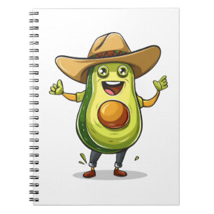 niedlicher, lustiger, grüner Avocado Cowboy Notizblock