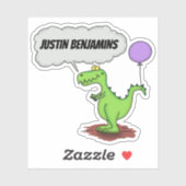 Niedlicher, lustiger grüner Drache mit rauchfreiem Aufkleber (Blatt)