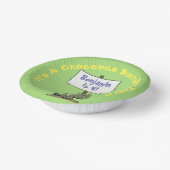 Niedlicher, lustiger, grüner Krokodil-Spaß-Cartoon Pappteller (Gewinkelt)