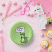 Niedlicher, lustiger, grüner Krokodil-Spaß-Cartoon Pappteller (Party)