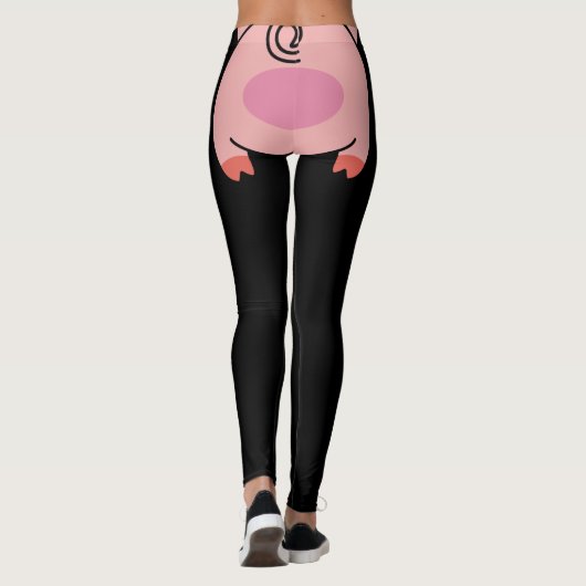 niedlicher lustiger Hintern schwarz Leggings (Rückseite)