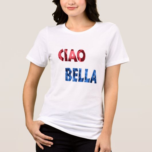 Niedlicher, lustiger italienischer Ciao bella ange Tri-Blend Shirt (Vorderseite)