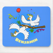 Niedlicher, lustiger Kakadavögel Party Cartoon Mousepad (Vorne)