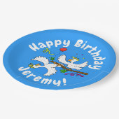 Niedlicher, lustiger Kakadavögel Party Cartoon Pappteller (Schrägansicht)