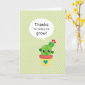 Niedlicher lustiger Kaktus Dank für die Hilfe, mic Karte (Gelbe Blume)