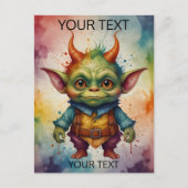Niedlicher, lustiger kleiner Goblin Postkarte (Vorderseite)