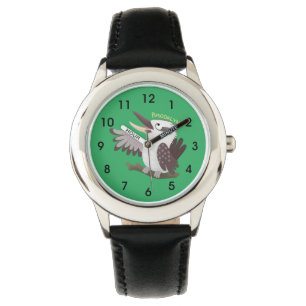 Niedlicher lustiger Lachen kookaburra Cartoon Armbanduhr