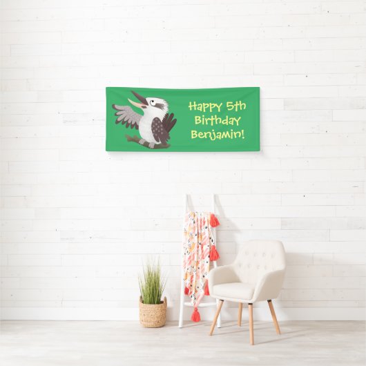 Niedlicher lustiger Lachen kookaburra Cartoon Banner (Insitu)