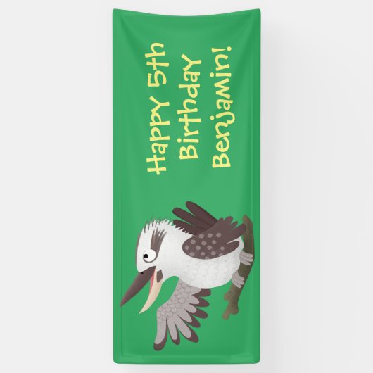 Niedlicher lustiger Lachen kookaburra Cartoon Banner (Vertikal)