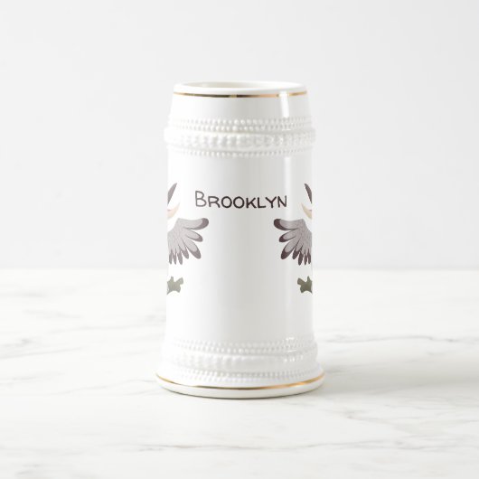 Niedlicher lustiger Lachen kookaburra Cartoon Bierglas (Mittel)