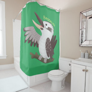 Niedlicher lustiger Lachen kookaburra Cartoon Duschvorhang
