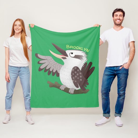 Niedlicher lustiger Lachen kookaburra Cartoon Fleecedecke (Beispiel)