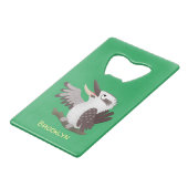 Niedlicher lustiger Lachen kookaburra Cartoon Geldbeutel Flaschenöffner (Rückseite Schrägansicht)