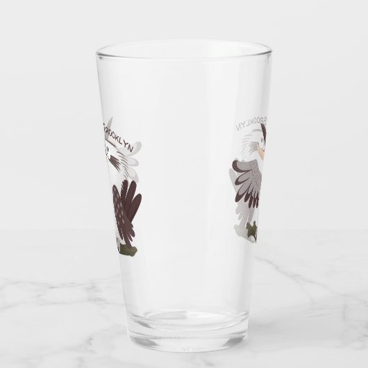 Niedlicher lustiger Lachen kookaburra Cartoon Glas (Links)