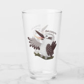 Niedlicher lustiger Lachen kookaburra Cartoon Glas (Vorderseite)