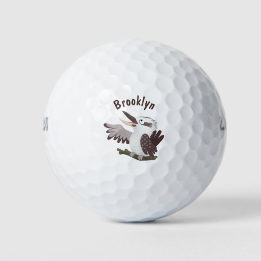 Niedlicher lustiger Lachen kookaburra Cartoon Golfball (Vorderseite)