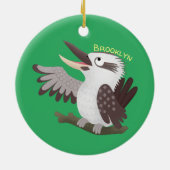 Niedlicher lustiger Lachen kookaburra Cartoon Keramik Ornament (Hinten)