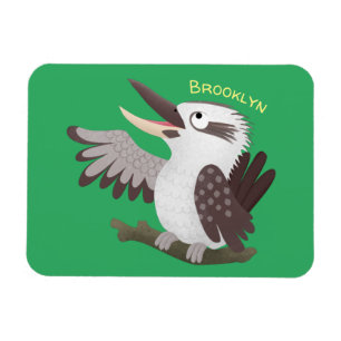 Niedlicher lustiger Lachen kookaburra Cartoon Magnet