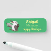 Niedlicher lustiger Lachen kookaburra Cartoon Namensschild (Beispiel)