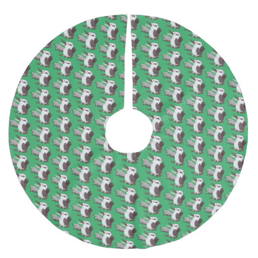 Niedlicher lustiger Lachen kookaburra Cartoon Polyester Weihnachtsbaumdecke (Vorderseite)