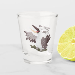 Niedlicher lustiger Lachen kookaburra Cartoon Schnapsglas