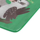Niedlicher lustiger Lachen kookaburra Cartoon Schneidebrett (Ecke)