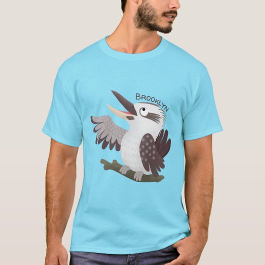 Niedlicher lustiger Lachen kookaburra Cartoon T-Shirt (Vorderseite)
