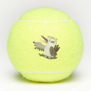 Niedlicher lustiger Lachen kookaburra Cartoon Tennisbälle