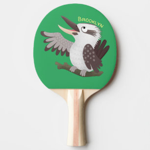 Niedlicher lustiger Lachen kookaburra Cartoon Tischtennis Schläger
