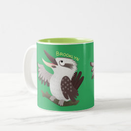 Niedlicher lustiger Lachen kookaburra Cartoon Zweifarbige Tasse
