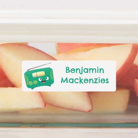 Niedlicher lustiger, lustiger Retro-Radio-Cartoon Etiketten (Befestigt)