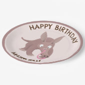 Niedlicher, lustiger personalisierter Geburtstag Pappteller (Schrägansicht)