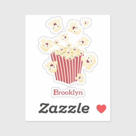 Niedlicher lustiger Popcorn-Cartoon Aufkleber (Blatt)