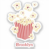 Niedlicher lustiger Popcorn-Cartoon Aufkleber (Vorderseite)