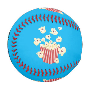 Niedlicher lustiger Popcorn-Cartoon Baseball