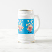 Niedlicher lustiger Popcorn-Cartoon Bierglas (VorderseiteRechts)