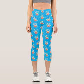 Niedlicher lustiger Popcorn-Cartoon Capri Leggings (Vorderseite)