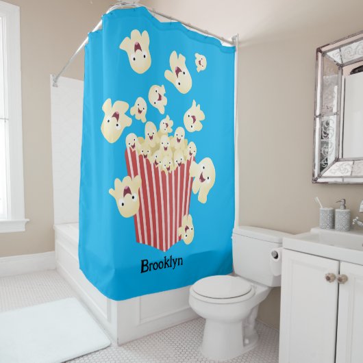 Niedlicher lustiger Popcorn-Cartoon Duschvorhang (Beispiel)