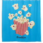 Niedlicher lustiger Popcorn-Cartoon Duschvorhang (Vorderseite)