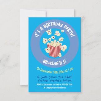 Niedlicher lustiger Popcorn-Cartoon Einladung