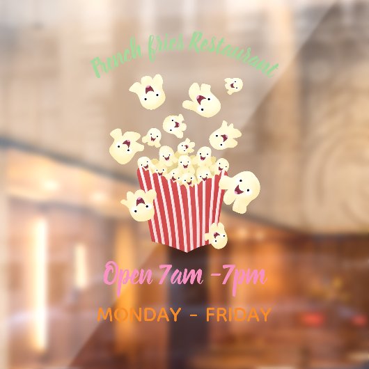 Niedlicher lustiger Popcorn-Cartoon Fensteraufkleber (Blatt 2)