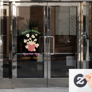 Niedlicher lustiger Popcorn-Cartoon Fensteraufkleber