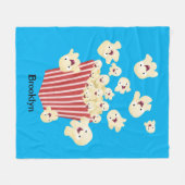 Niedlicher lustiger Popcorn-Cartoon Fleecedecke (Vorderseite (Horizontal))