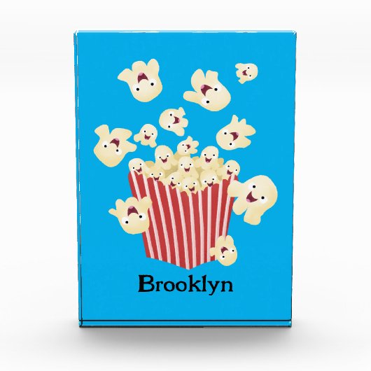 Niedlicher lustiger Popcorn-Cartoon Fotoblock (Vorderseite)