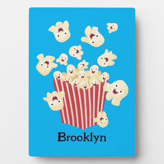 Niedlicher lustiger Popcorn-Cartoon Fotoplatte (Vorderseite)