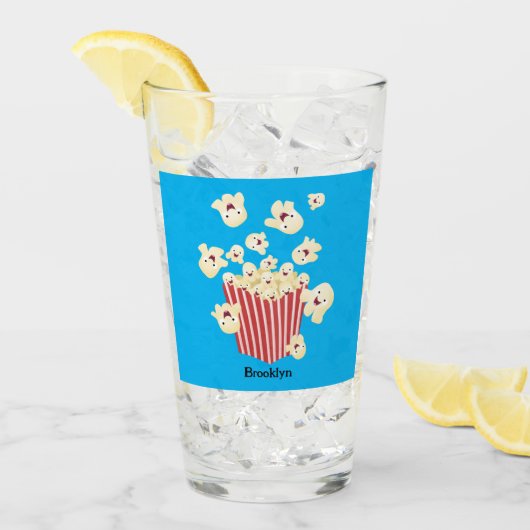 Niedlicher lustiger Popcorn-Cartoon Glas (Vorderseite Ice)