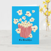 Niedlicher lustiger Popcorn-Cartoon Karte (Gelbe Blume)